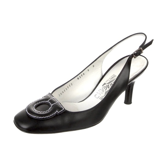 Salvatore Ferragamo patent sling back pump size 7.5
